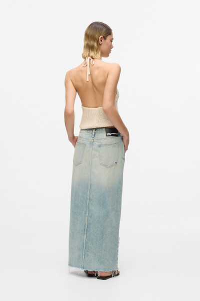 SZOKNYA KARL LAGERFELD JEANS KLJ DENIM DESTR MAXI SKIRT - Kép 2
