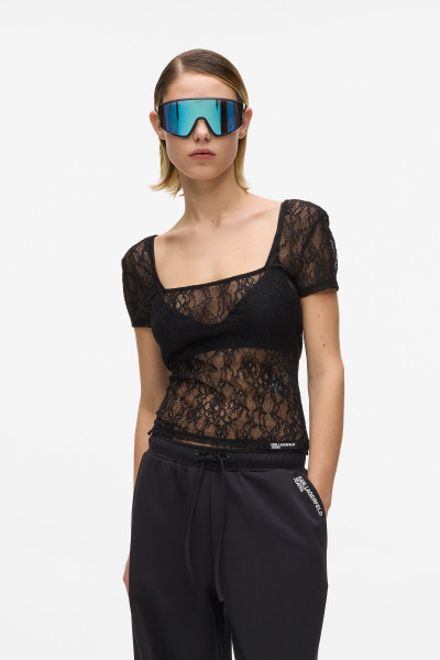 TRIČKO KARL LAGERFELD JEANS KLJ SS LACE TOP - Fotografie č. 1