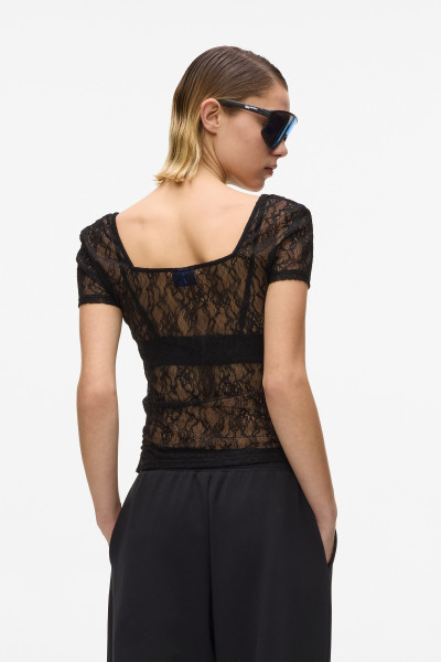 TRIČKO KARL LAGERFELD JEANS KLJ SS LACE TOP - Fotografie č. 2