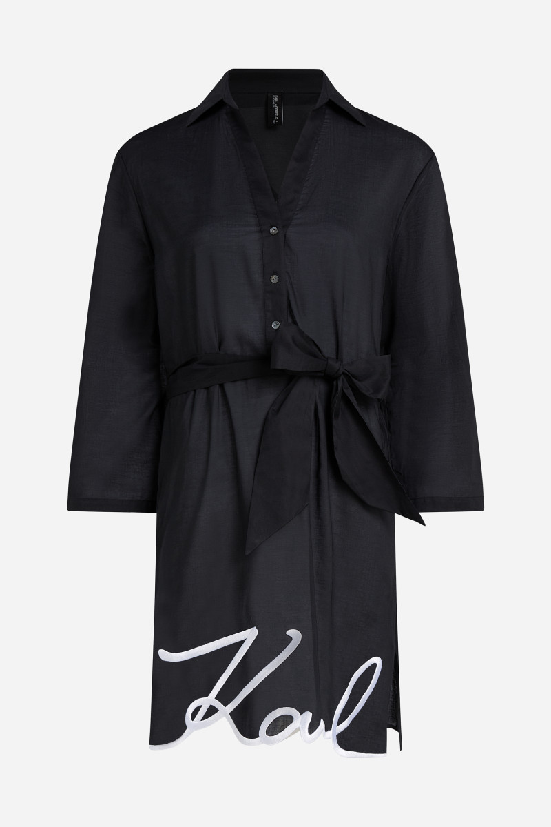 Plážové Oblečenie Karl Lagerfeld Karl Dna Signature Beach Dress Black