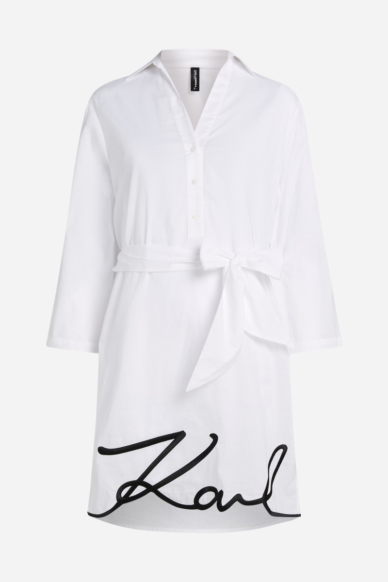Plážové Oblečenie Karl Lagerfeld Karl Dna Signature Beach Dress White