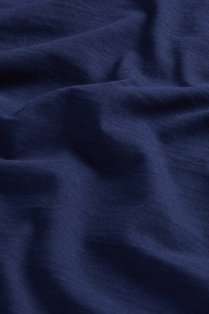 Tričko Woolrich Slub Cotton Boat Neck Tee Maritime Blue