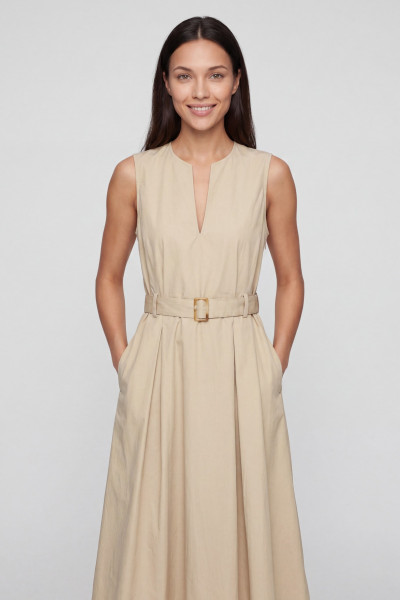 RUHA WOOLRICH BELTED LONG DRESS - Kép 3