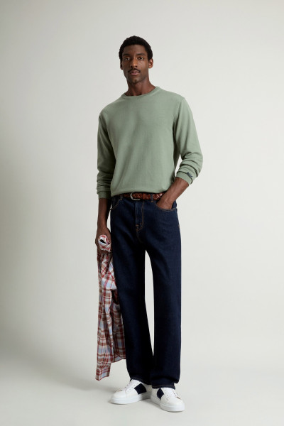 PULÓVER WOOLRICH LOGO COTTON CREWNECK - Kép 2