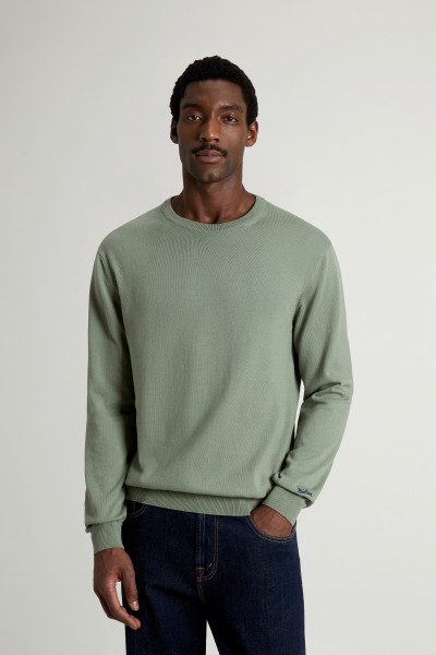 PULÓVER WOOLRICH LOGO COTTON CREWNECK - Kép 1