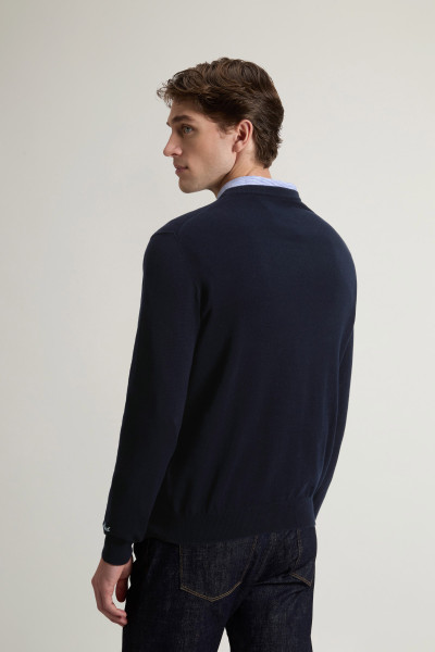 PULÓVER WOOLRICH LOGO COTTON CREWNECK - Kép 3