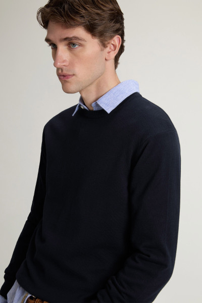 PULÓVER WOOLRICH LOGO COTTON CREWNECK - Kép 4