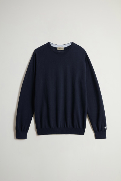 PULÓVER WOOLRICH LOGO COTTON CREWNECK - Kép 5
