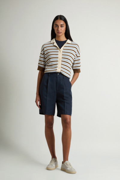 RÖVIDNADRÁG WOOLRICH VISCOSE LINEN SHORTS - Kép 1