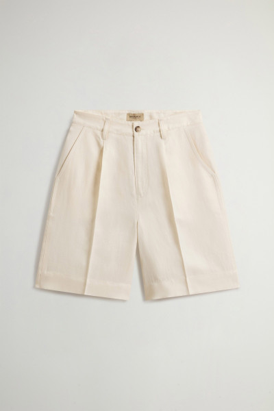 RÖVIDNADRÁG WOOLRICH VISCOSE LINEN SHORTS - Kép 3