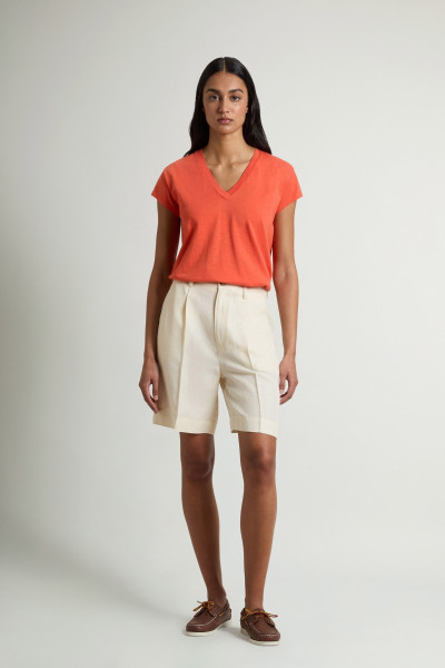 RÖVIDNADRÁG WOOLRICH VISCOSE LINEN SHORTS - Kép 1