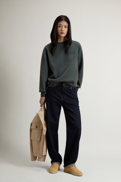 MELEGÍTŐ FELSŐ WOOLRICH INTERLOCK CREWNECK - Kép 2