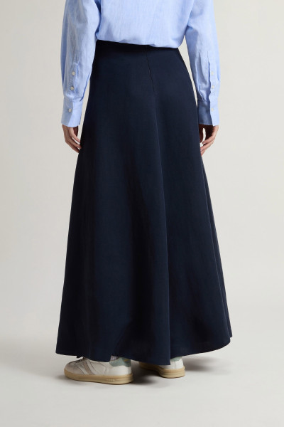 SZOKNYA WOOLRICH VISCOSE LINEN LONG SKIRT - Kép 2