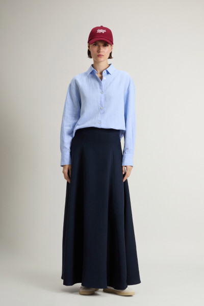 SZOKNYA WOOLRICH VISCOSE LINEN LONG SKIRT - Kép 1