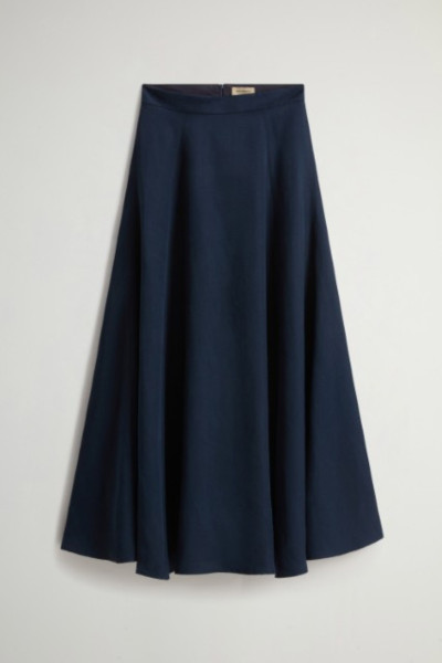 SZOKNYA WOOLRICH VISCOSE LINEN LONG SKIRT - Kép 3