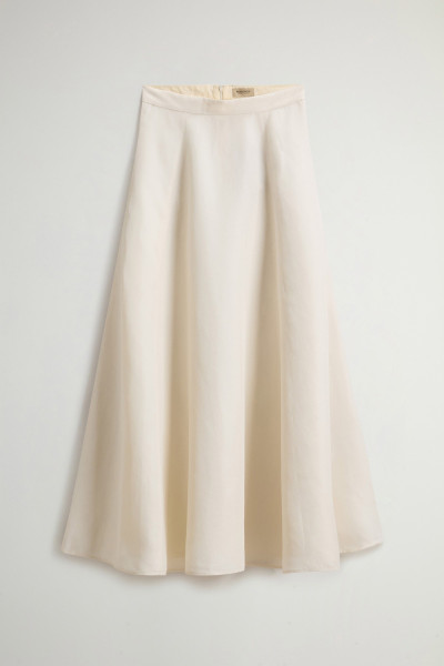 SZOKNYA WOOLRICH VISCOSE LINEN LONG SKIRT - Kép 3