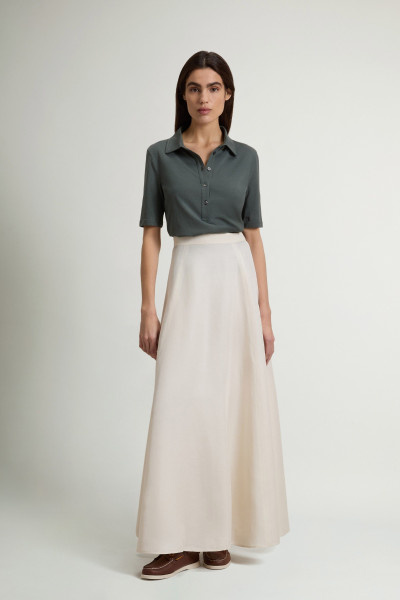 SZOKNYA WOOLRICH VISCOSE LINEN LONG SKIRT - Kép 1