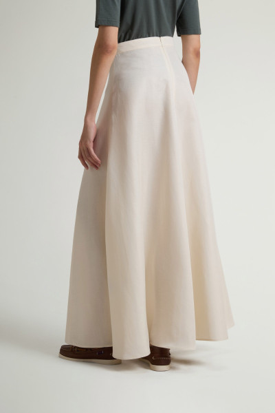 SZOKNYA WOOLRICH VISCOSE LINEN LONG SKIRT - Kép 2