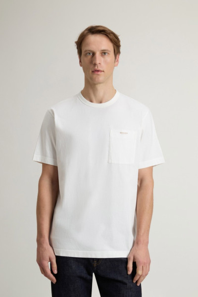 PÓLÓ WOOLRICH COTTON LOGO POCKET T-SHIRT - Kép 1