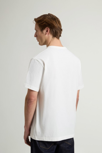 PÓLÓ WOOLRICH COTTON LOGO POCKET T-SHIRT - Kép 3