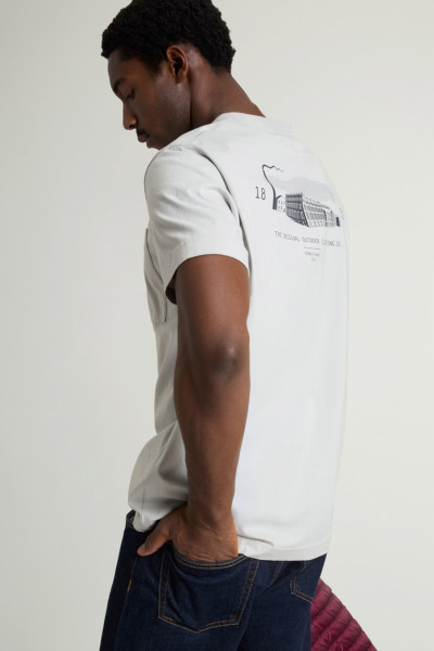 PÓLÓ WOOLRICH COTTON LOGO POCKET T-SHIRT - Kép 4