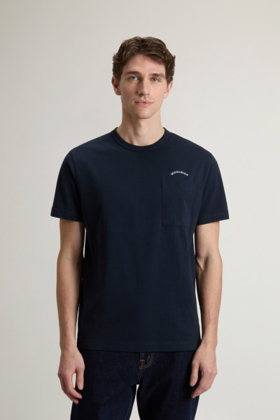 PÓLÓ WOOLRICH COTTON LOGO POCKET T-SHIRT - Kép 1