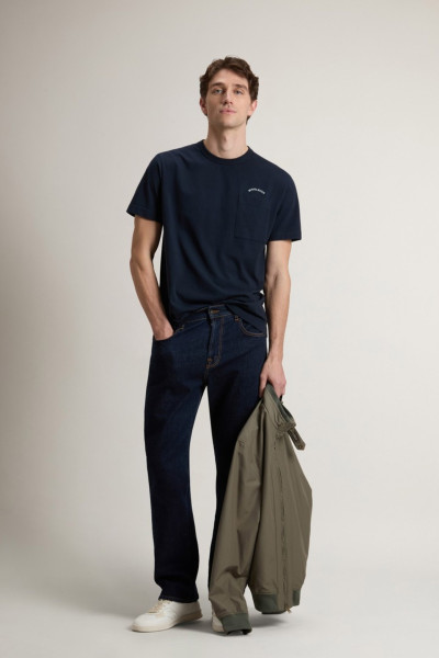 PÓLÓ WOOLRICH COTTON LOGO POCKET T-SHIRT - Kép 2