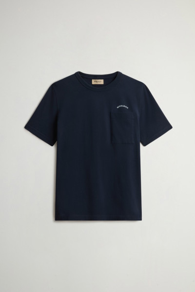 PÓLÓ WOOLRICH COTTON LOGO POCKET T-SHIRT - Kép 5