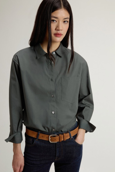 ING WOOLRICH COTTON POPLIN BOYFRIEND SHIRT - Kép 4