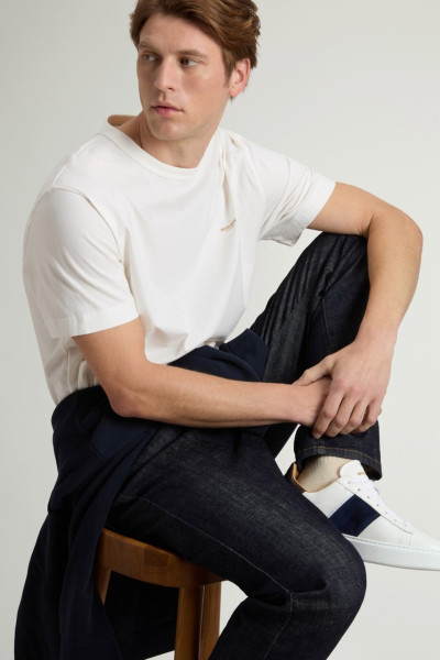 PÓLÓ WOOLRICH COTTON LOGO T-SHIRT - Kép 4