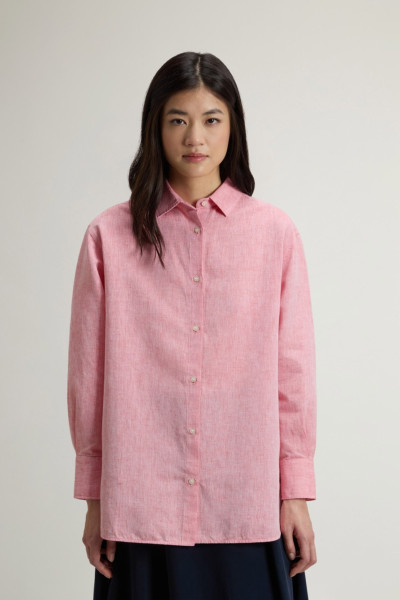 ING WOOLRICH COTTON LINEN YD BOYFRIEND SHIRT - Kép 1