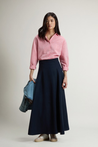 ING WOOLRICH COTTON LINEN YD BOYFRIEND SHIRT - Kép 2