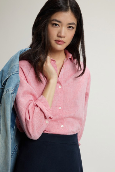 ING WOOLRICH COTTON LINEN YD BOYFRIEND SHIRT - Kép 4