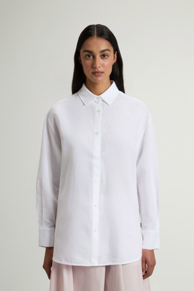 ING WOOLRICH COTTON LINEN YD BOYFRIEND SHIRT - Kép 1