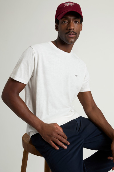 PÓLÓ WOOLRICH SLUB LOGO T-SHIRT - Kép 4