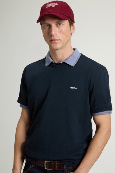 PÓLÓ WOOLRICH SLUB LOGO T-SHIRT - Kép 4