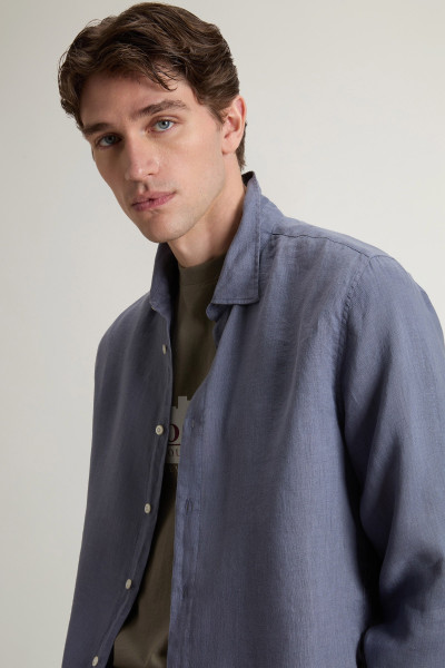 KOŠILE WOOLRICH LINEN SHIRT - Fotografie č. 4