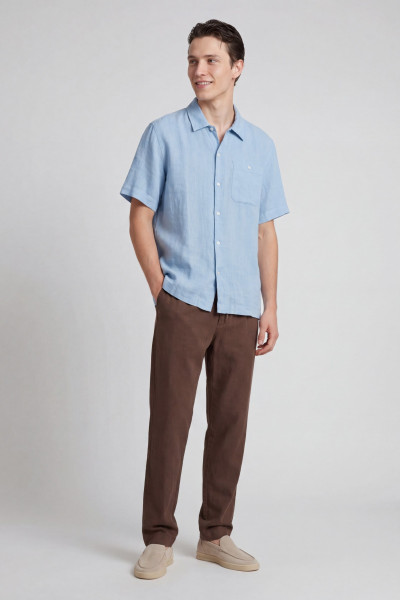 ING WOOLRICH S/S LINEN SHIRT - Kép 2