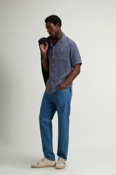 ING WOOLRICH S/S LINEN SHIRT - Kép 2