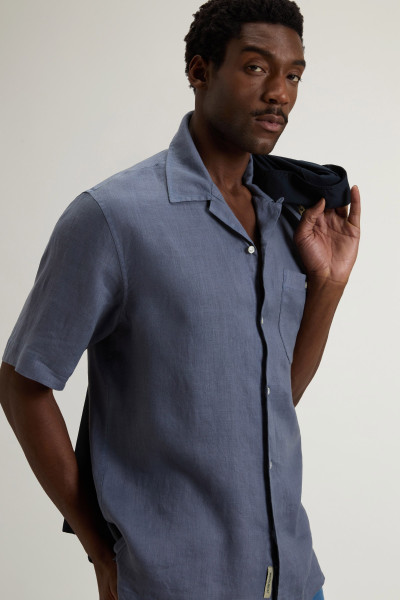 ING WOOLRICH S/S LINEN SHIRT - Kép 4