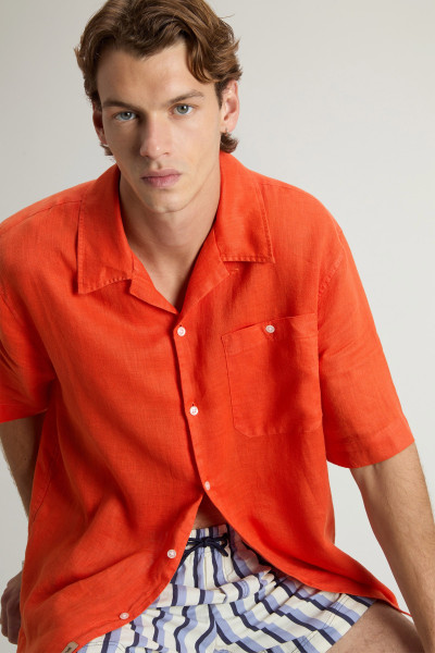 ING WOOLRICH S/S LINEN SHIRT - Kép 4