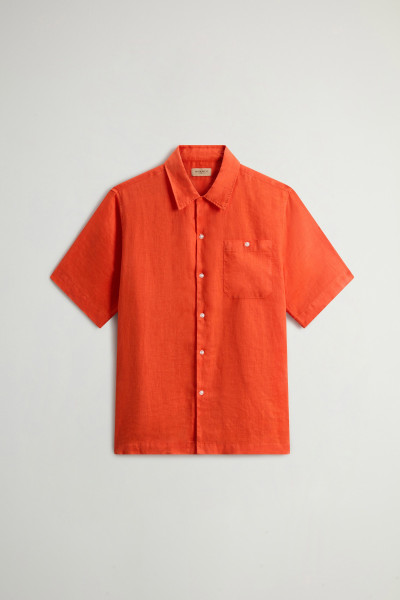 ING WOOLRICH S/S LINEN SHIRT - Kép 5
