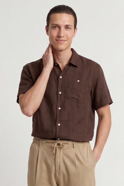 ING WOOLRICH S/S LINEN SHIRT - Kép 1