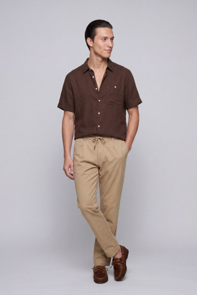 ING WOOLRICH S/S LINEN SHIRT - Kép 2