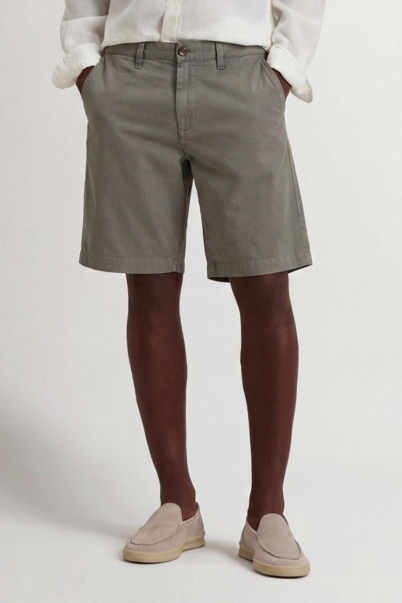 Šortky Woolrich Cotton Twill Chino Short Smokey Olive