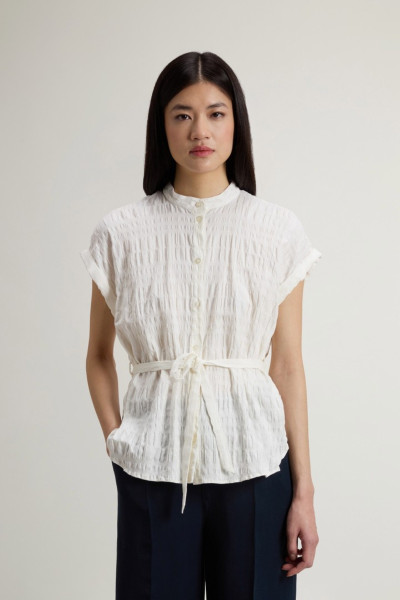 ING WOOLRICH PRINTED COTTON LINEN BLOUSE - Kép 1