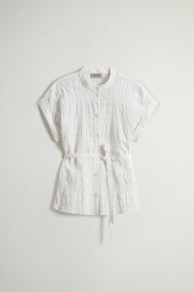 ING WOOLRICH PRINTED COTTON LINEN BLOUSE - Kép 5