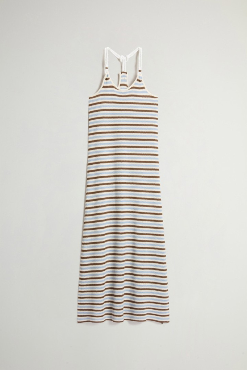 Šaty Woolrich Striped Jersey Dress Acorn Stripe