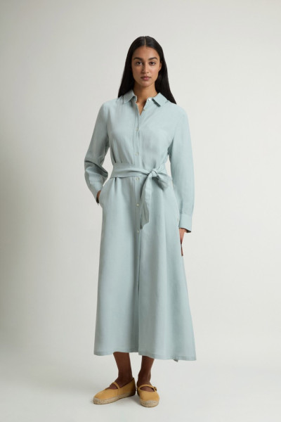 RUHA WOOLRICH VISCOSE LINEN CHEMISIER DRESS - Kép 1