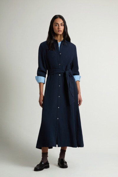 RUHA WOOLRICH VISCOSE LINEN CHEMISIER DRESS - Kép 2